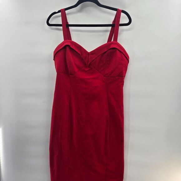 Vixen by Micheline Pitt Red Maneater Lined Back Slit Wiggle Dress 3x - Picture 2 of 10